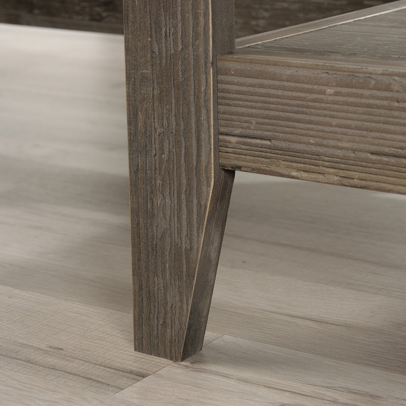 Wood L-Shaped Desk with File Drawer, Brown