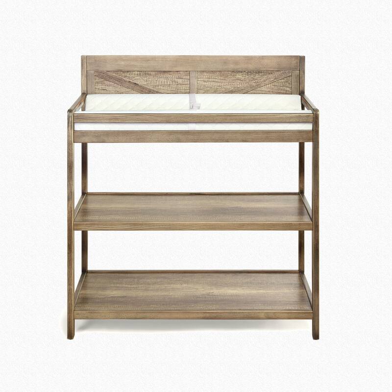 Wood Changing Table Washed Gray/Brown
