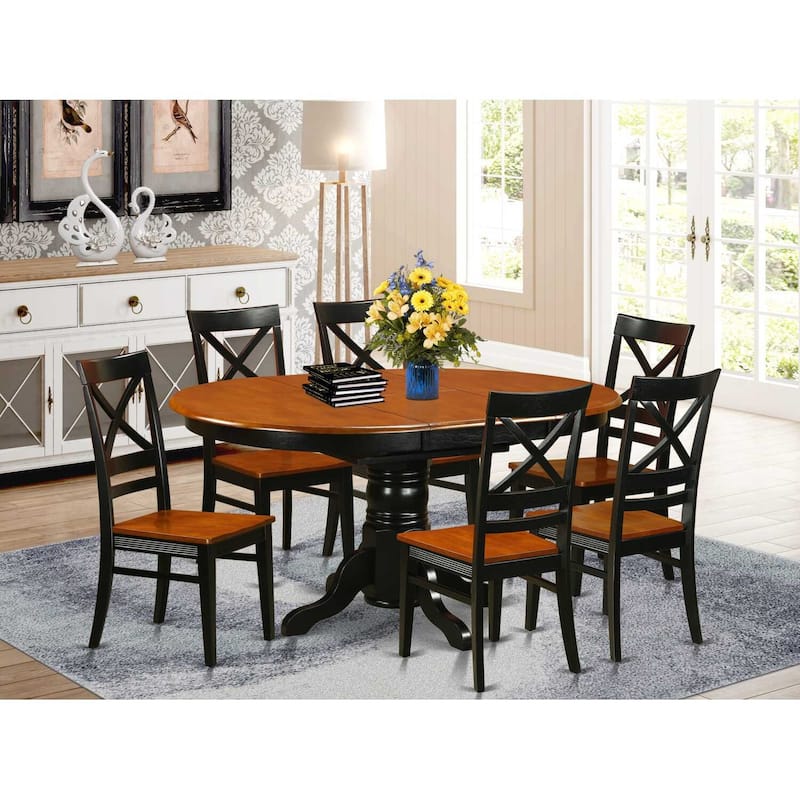 Renaissance Dining Set - 5 Piece Table & Chair Set - Rubber Wood - 42x60 Inch Table with Butterfly Leaf
