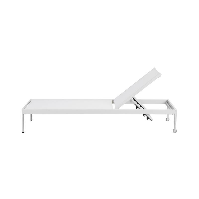 Anodized Aluminum Modern Patio Lounger in White