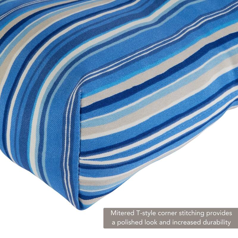 Coastal Stripe 20-inch Outdoor Chair Cushion (Set of 2)