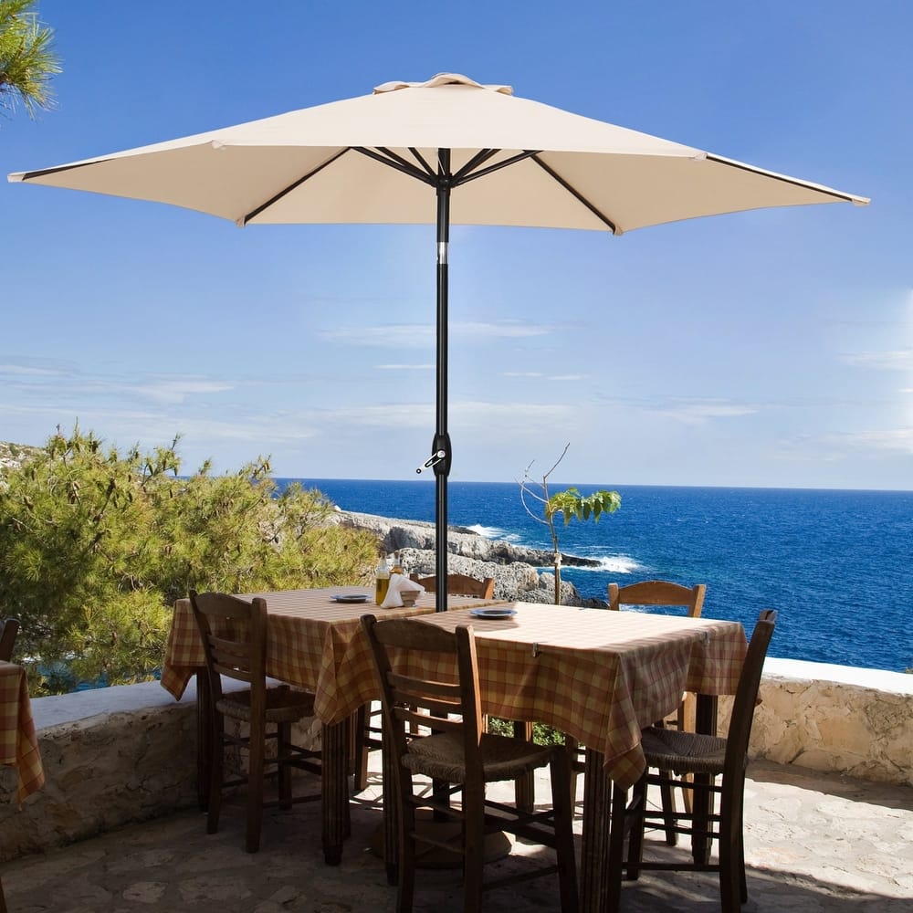 Ainfox 9ft Outdoor Patio Umbrella Multi-color Crank Lift Without Base