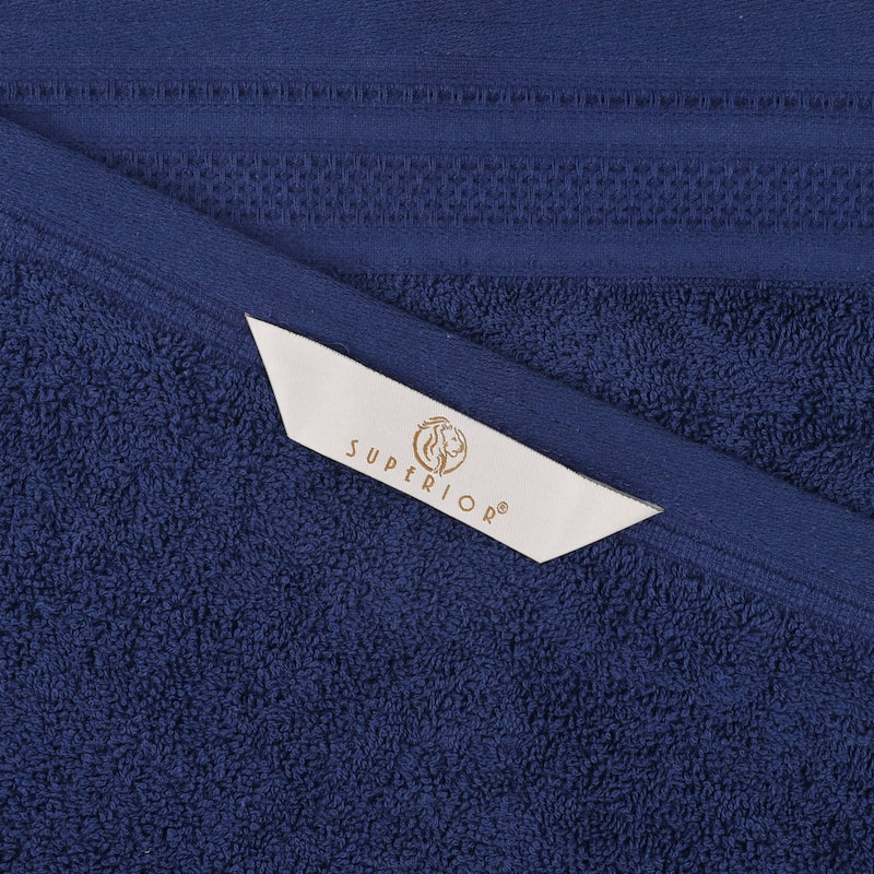 Superior Honeycomb Textured Border Cotton Medium Weight 12 Piece Towel Set