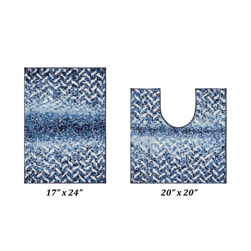 Better Trends Casablanca Collection 100% Micro Polyester Soft Plush & Absorbent Water Machine Washable 2 Piece Bath Rug Set