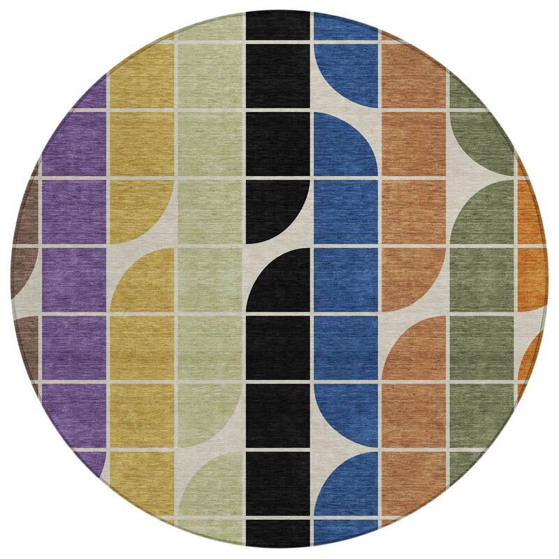 Machine Washable Indoor/ Outdoor Modern Finch Chantille Rug