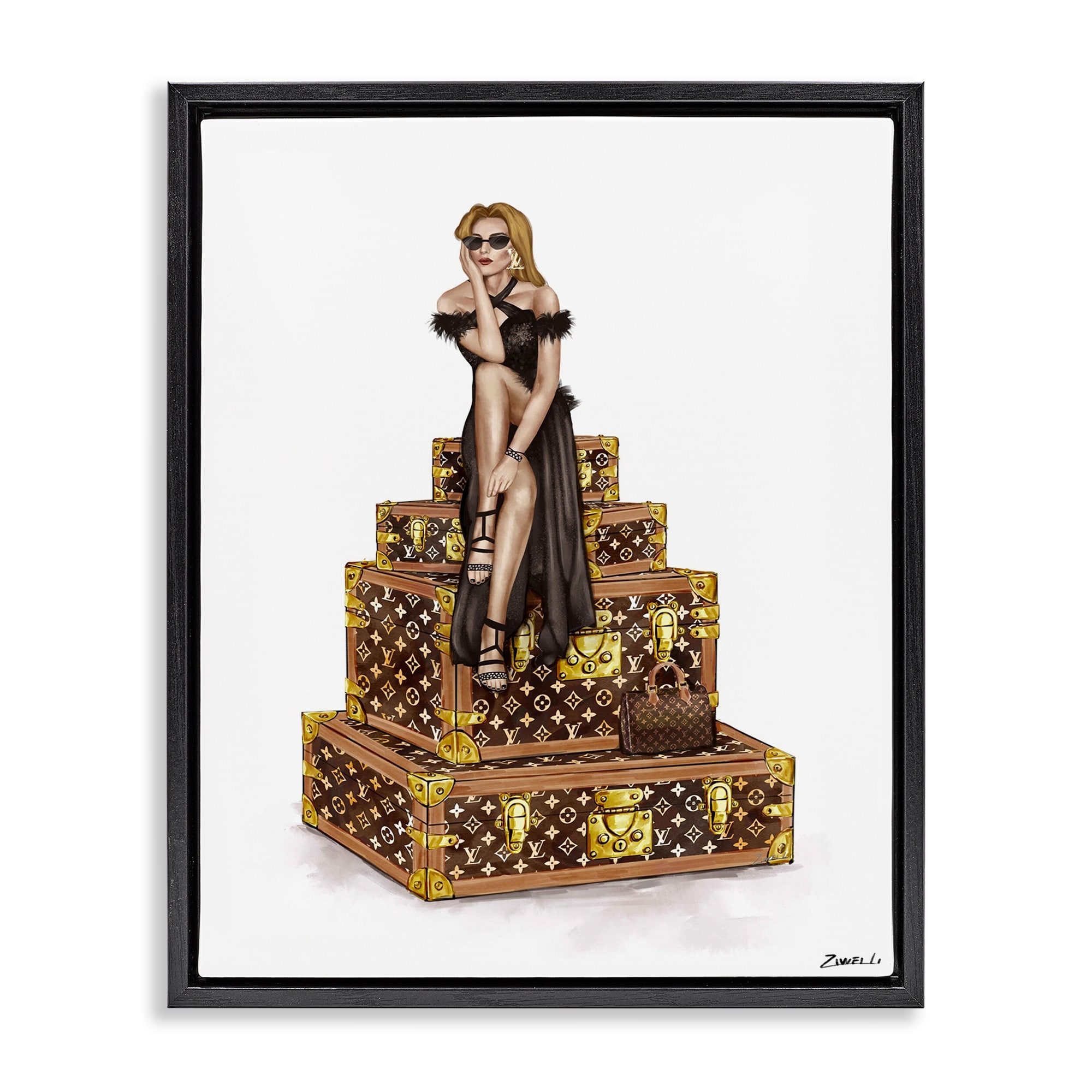 Stupell Trendy Travel Female Framed Floater Canvas Wall Art Design By Ziwei Li