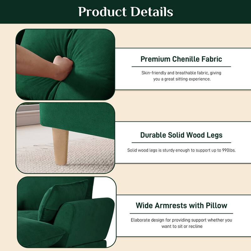 Modern U-Shaped Sectional Sofa Couch with Ottoman Chaise for Living Room