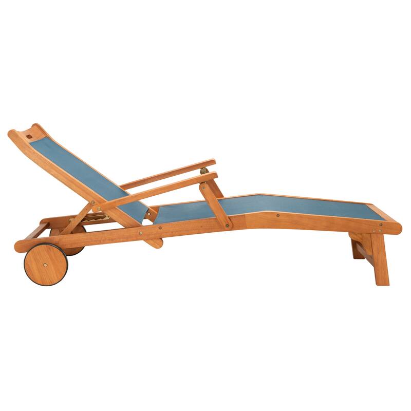 SAFAVIEH Outdoor Linie Sunlounger with Wheels - 25Wx36Dx71H