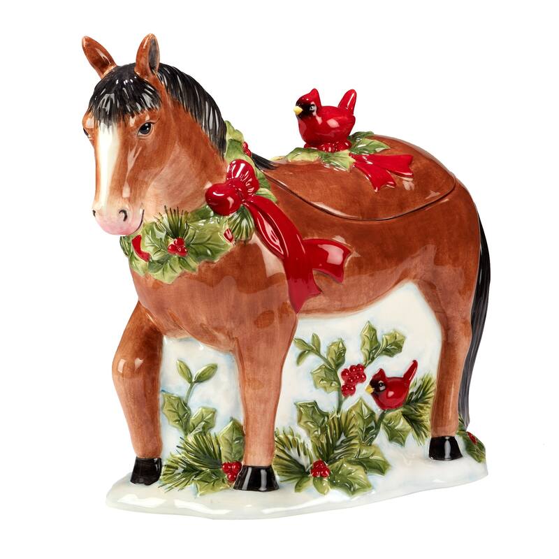 Certified International Homestead Christmas 64 oz. 3-D Cookie Jar