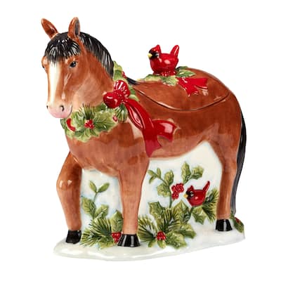 Certified International Homestead Christmas 64 oz. 3-D Cookie Jar