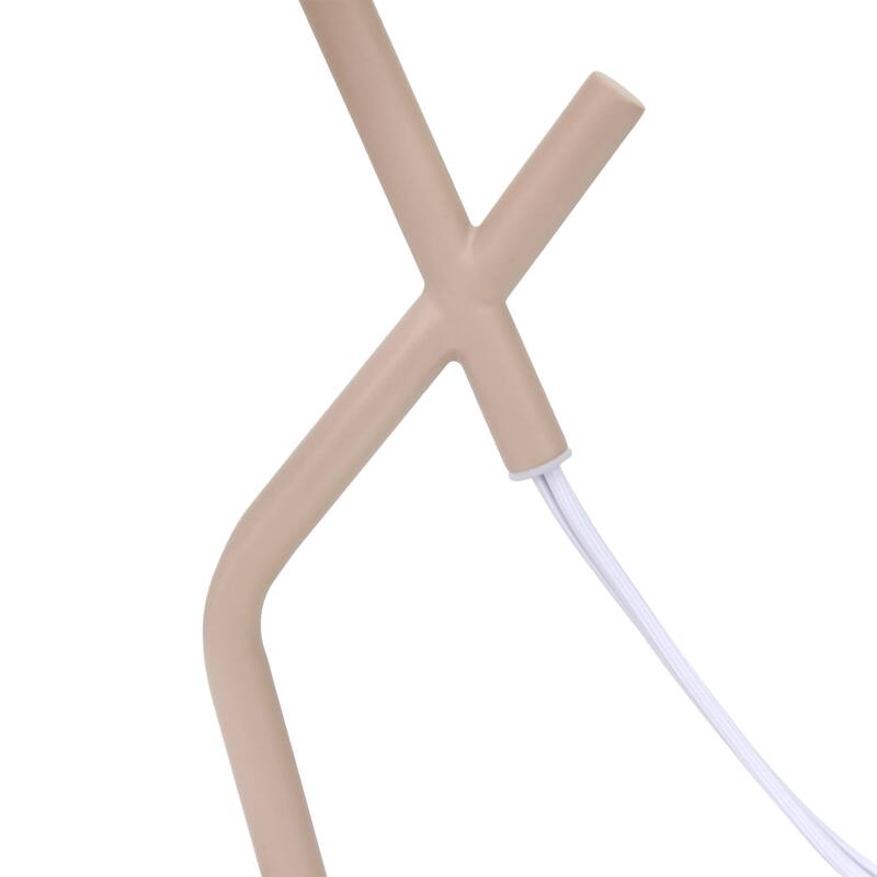 Abstract Angular Table Lamp with Drum Shade - 17" - Beige