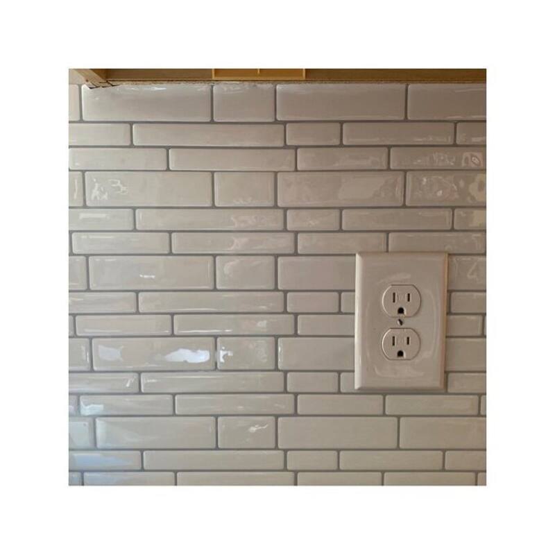 Art3d 12"×12" Vinyl Peel and Stick Backsplash Tile White Brick (10-Pack)