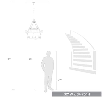 Alastair 3 Tier - 18 Light Chandelier - 35x34.75"