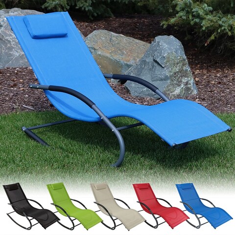Sunnydaze Rocking Wave Lounger w/ Pillow - Multiple Options