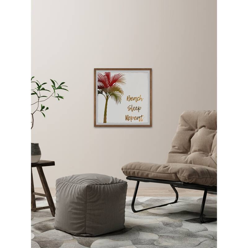Beach Sleep Repeat II Framed Wall Art, Coastal Serenity - Tranquil Ocean-Inspired Wall Décor