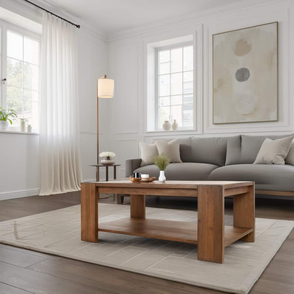 NPD Furniture Morton Rectangular Coffee Table with Open Shelf