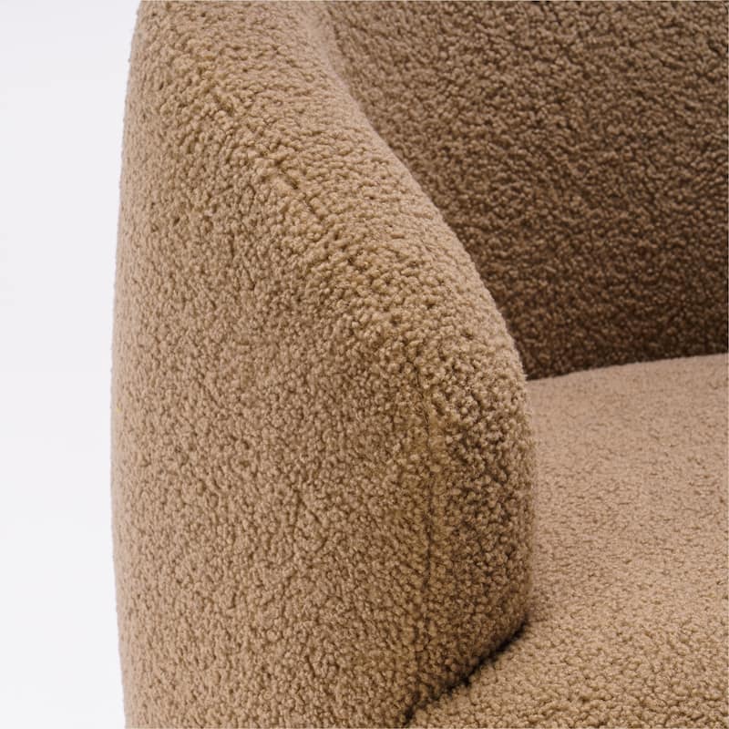 Teddy Fabric Swivel Accent Armchair Barrel Chair