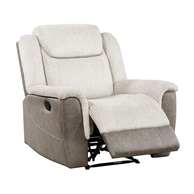 Nadalia 40" Chenille and Microfiber Manual Recliner - Tab Pull Motion