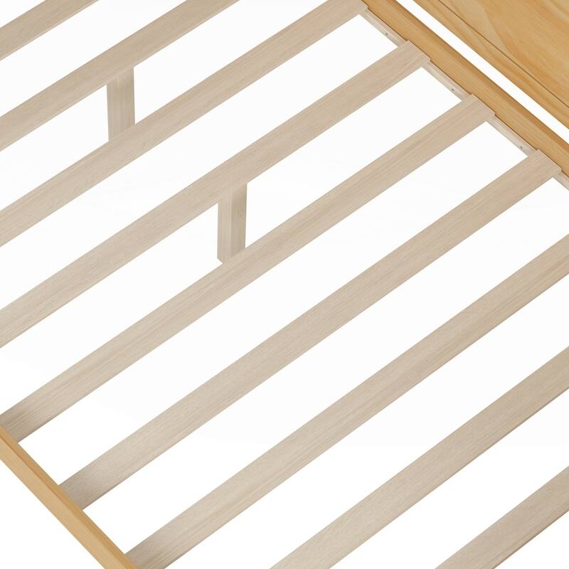 Wooden Daybed with Storage Shelves and Two Storage Drawers