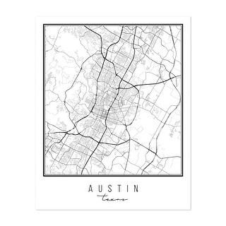 Texas Austin Austin Texas Street Map Maps Urban Art Print/Poster - Bed Bath &amp; Beyond - 34912580