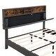 preview thumbnail 21 of 20, Queen Size Upholstered Platform Bed with Storage Headboard and USB Port, Linen Fabric Storage Bed Frame for Kids Teens Adults