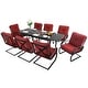 preview thumbnail 24 of 23, 7/9 PCS Outdoor Patio Dining Set, 6/8 Spring Motion Chairs with Cushion, 1 Rectangular Expandable Table