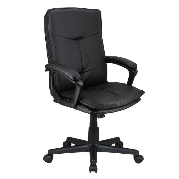 Elama High Back Tufted Faux Leather Adjustable Office Chair - Thumbnail 4