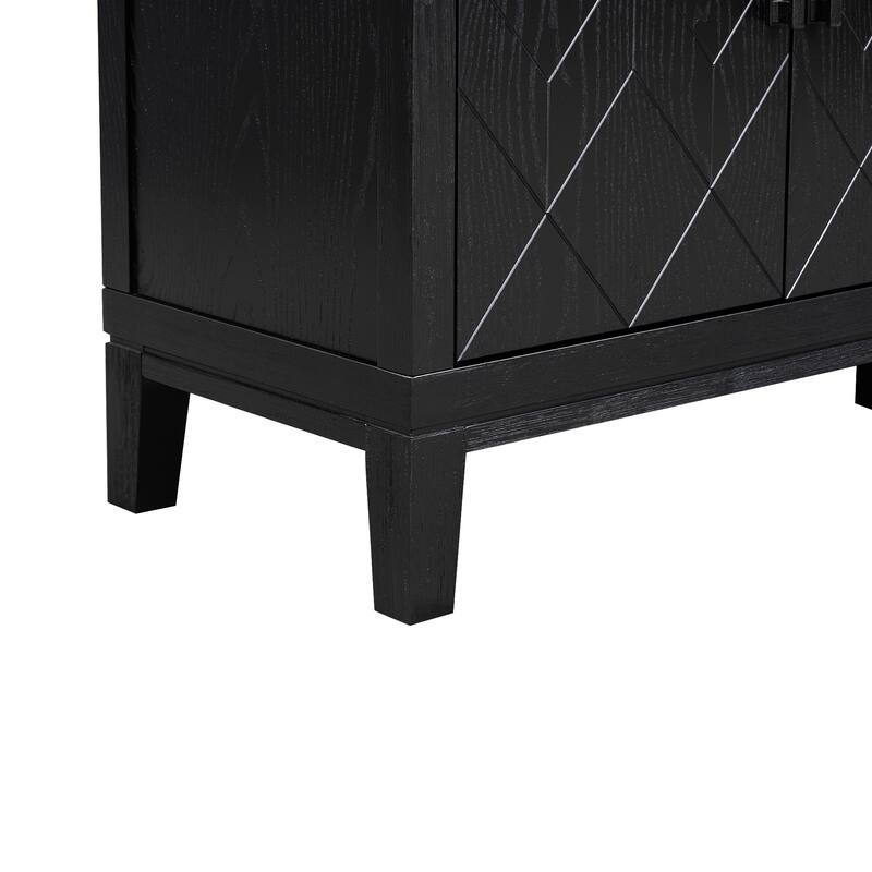 4-door Retro Sideboard with Adjustable Shelves