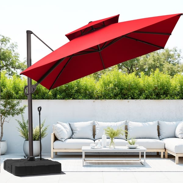 allen roth 10 ft square offset patio umbrella red Feet Umbrella/Dark Enjoy relaxing outdoors with this 10x6.5ft rectangle patio umbrella AD I am obsessing over