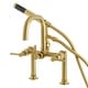preview thumbnail 11 of 30, Concord Deck Mount Clawfoot Tub Faucet Brushed Brass