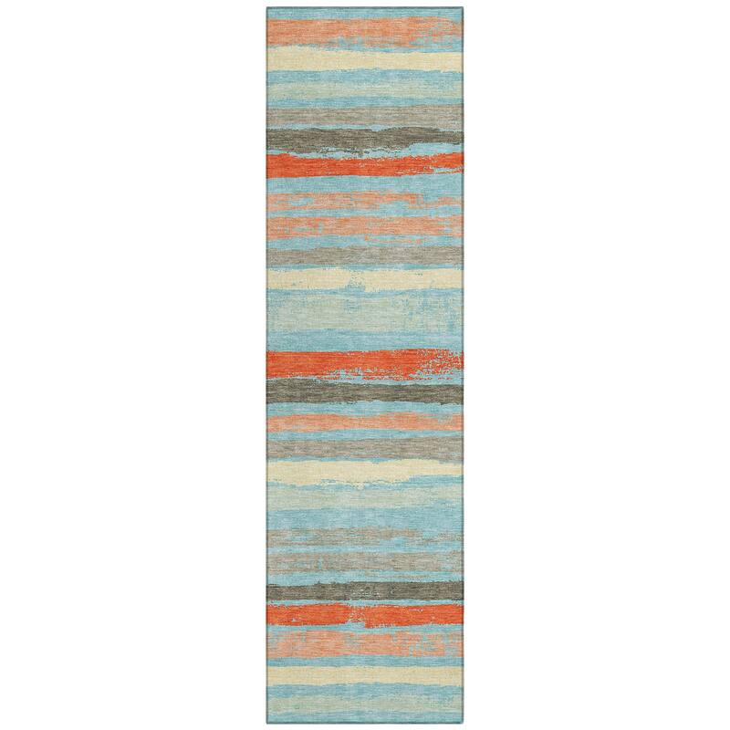 Machine Washable Indoor/ Outdoor Chantille Stripe Rug