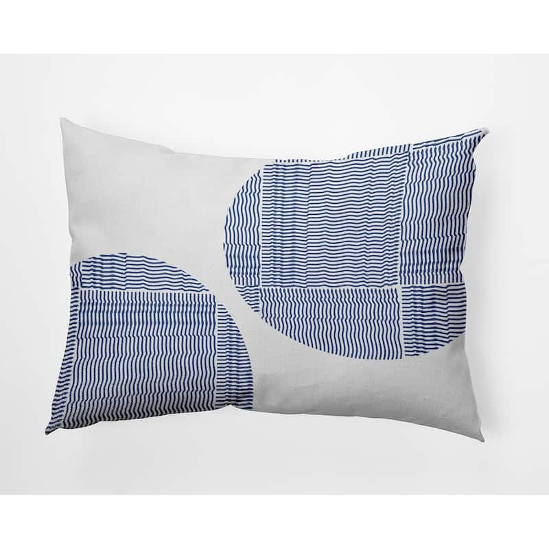Circles and Squares Polyester Indoor Pillow - Nautical Navy - 14" x 20"