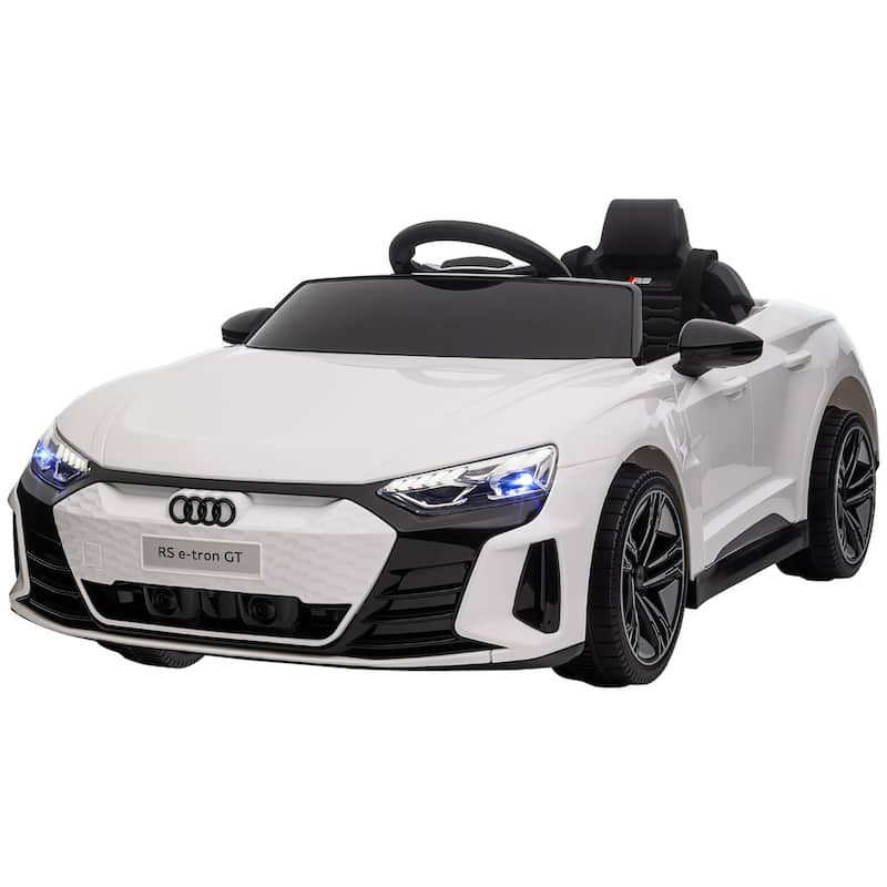 Electric Car for Kids with Shock Absorbing Wheels, White Battery Powered Electric Car, Exclusive Child Car with Remote Control - White