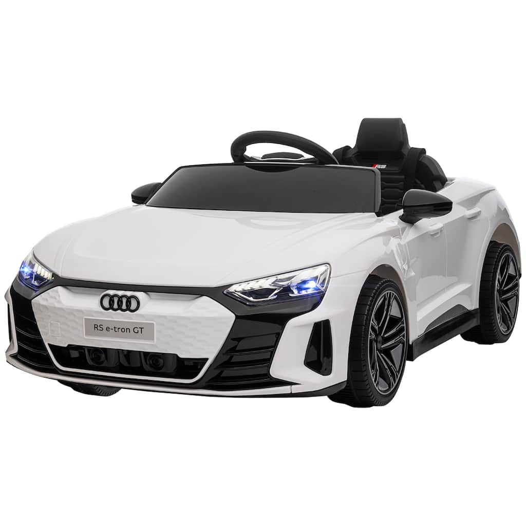 Electric Car for Kids with Shock Absorbing Wheels, White Battery Powered Electric Car, Exclusive Child Car with Remote Control