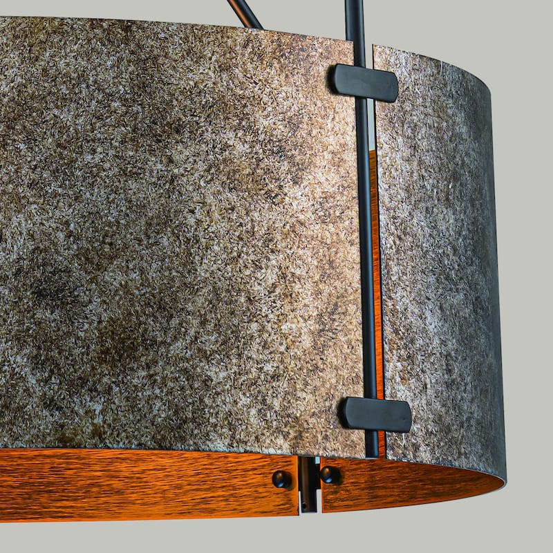 4-Light Modern Industrial Drum Pendant Light with Bronze Finish - W22.05"