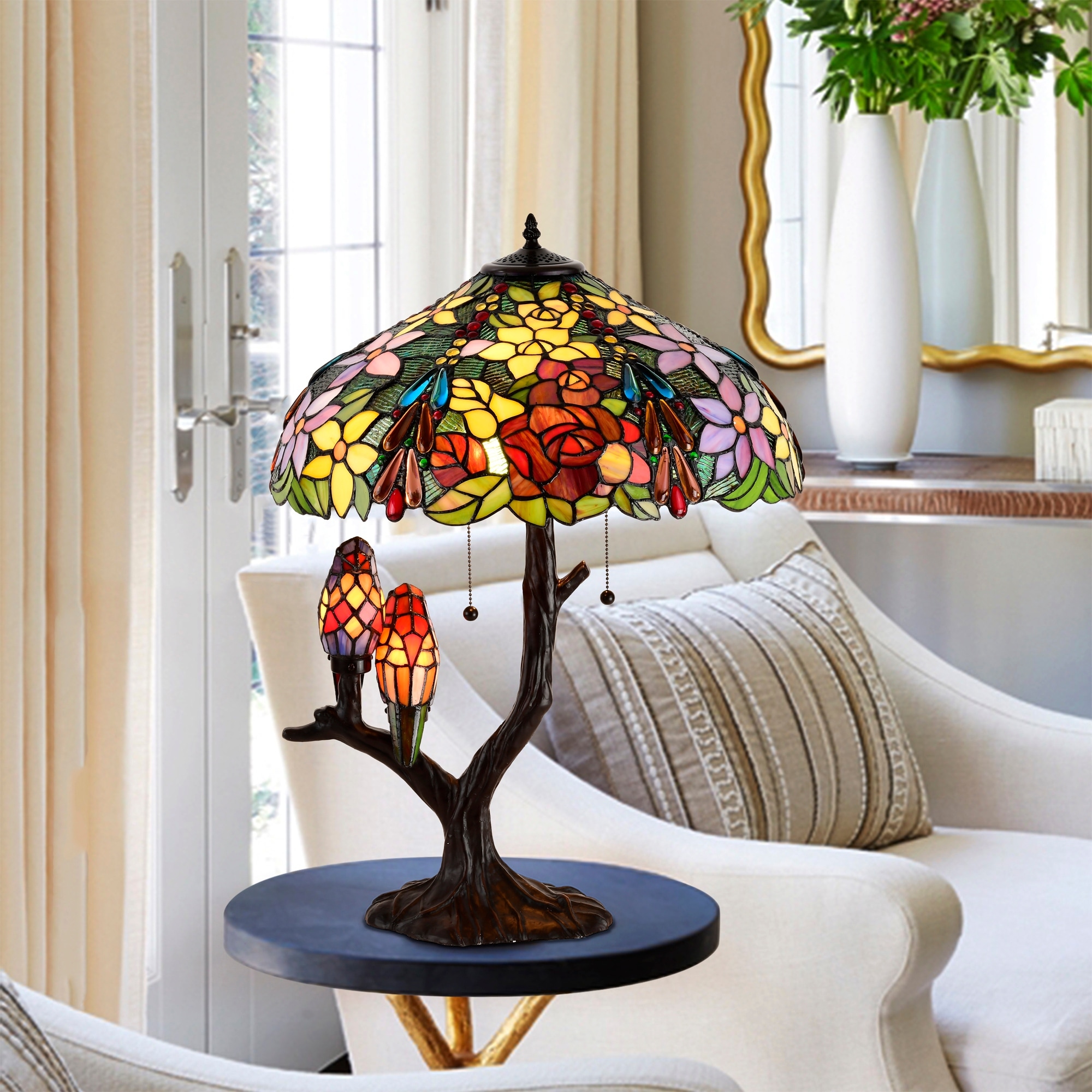 Warehouse of Tiffany Tiffany-style Sarah Camille Tree Table Lamp