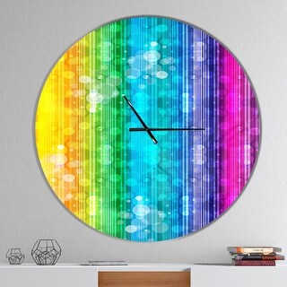 Designart 'Rainbow Effects Illustration' Oversized Modern Wall CLock