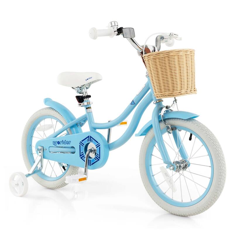 Prorider 16" Kid’s Bike with Training Wheels Adjustable Handlebar Seat - See Details - Blue