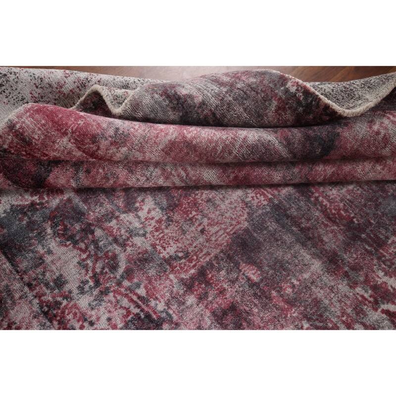 All-Over Modern Abstract Indian Area Rug Handmade Wool Carpet - 7'11"x 9'10"