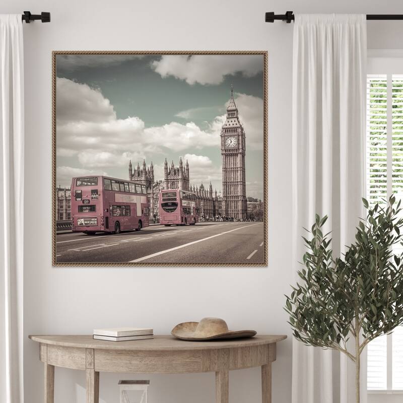 Typical London by Melanie Viola Framed Canvas Wall Art Print
