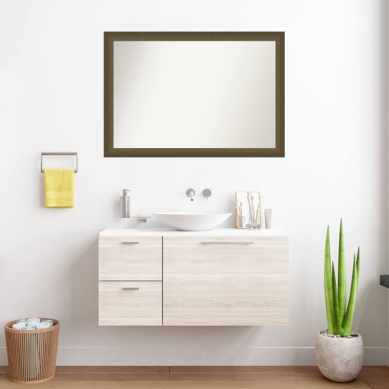 Blaine Narrow Non-Beveled Framed Bathroom Vanity Wall Mirror