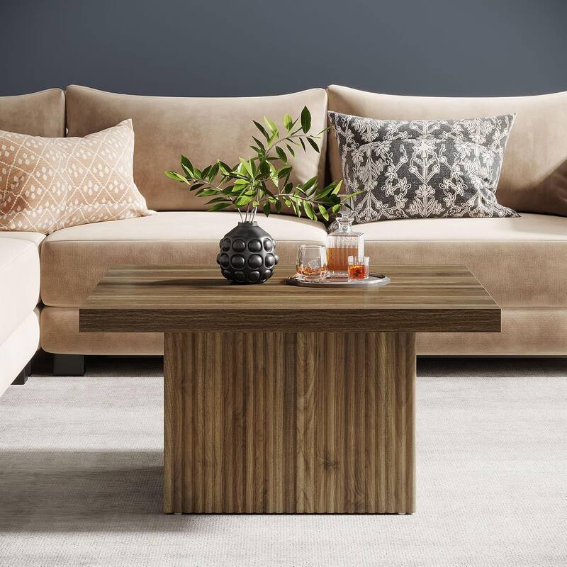 31.5 Inches Square Coffee Table for Living Room Mid-Century Modern Cocktail Table