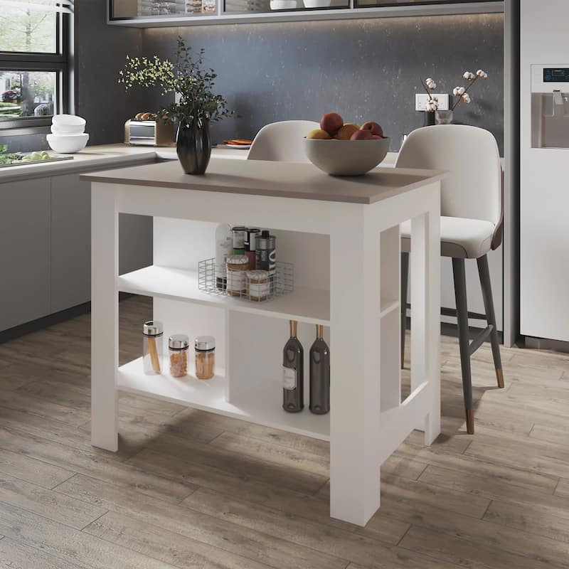 Kitchen Island with Open Storage