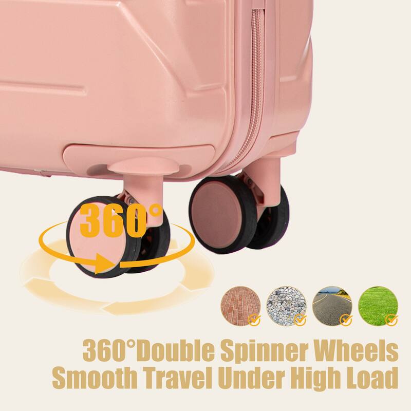 20 Inch ABS Hard Shell Travel Checked Luggage, Scratch Resistant Surface Four Multi-Directional Wheels, With Combination Lock