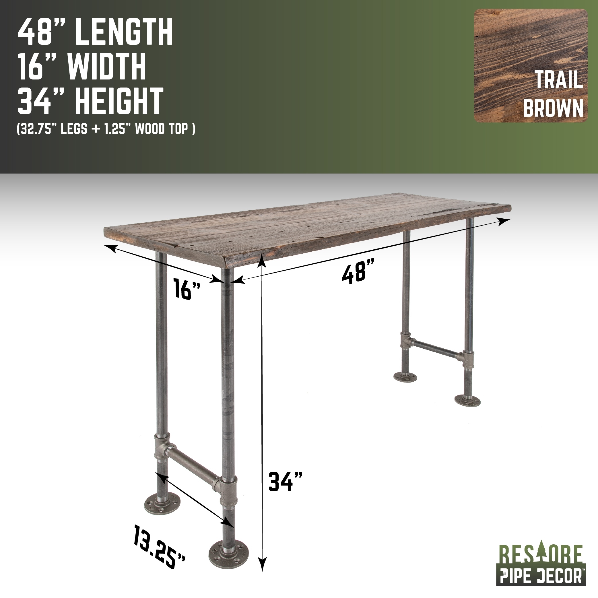 Industrial pipe deals console table