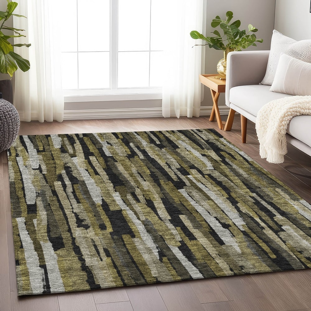 Machine Washable Indoor/ Outdoor Contemporary Chantille Rug