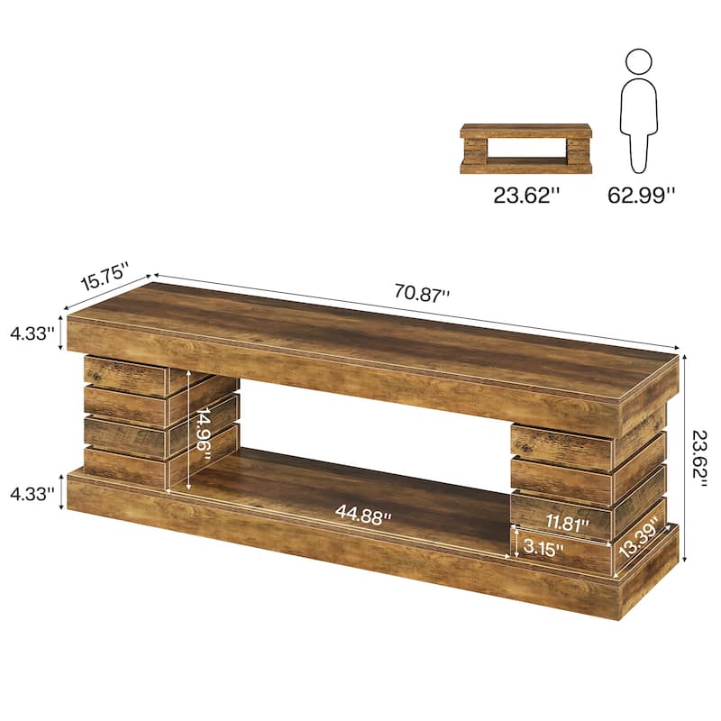 70.9" TV Industrial Entertainment Center with Storage