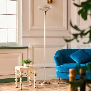 CO-Z 73-inch Contemporary Torchiere Standing Floor Lamp - Nickel - Bed ...
