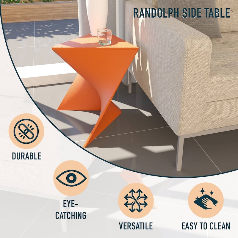 LeisureMod Randolph Modern Side Table - Grey - 15.5 x 17 x 17
