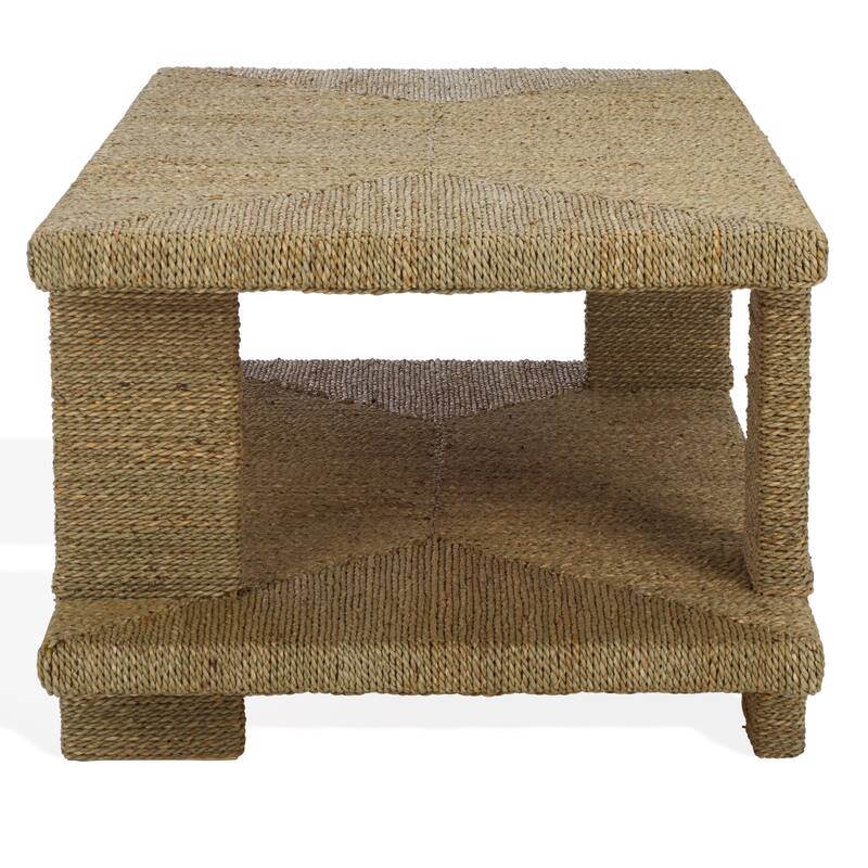 SAFAVIEH Couture Malta Seagrass Coffee Table - 48"W x 24"D x 18"H